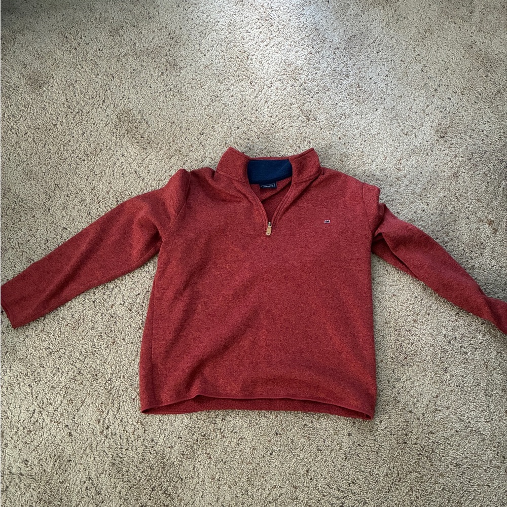 Crown & Ivy Red Pullover with Navy Accent